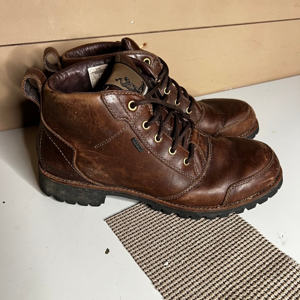 Patagonia Tin Shed Waterproof Leather Hiking Boots Espresso Brown Vibram Mens 11